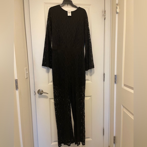 NWT Ashley Stewart Black Lace Jumpsuit - Picture 5 of 5